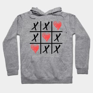 Tic Tac Toe Hearts Hoodie